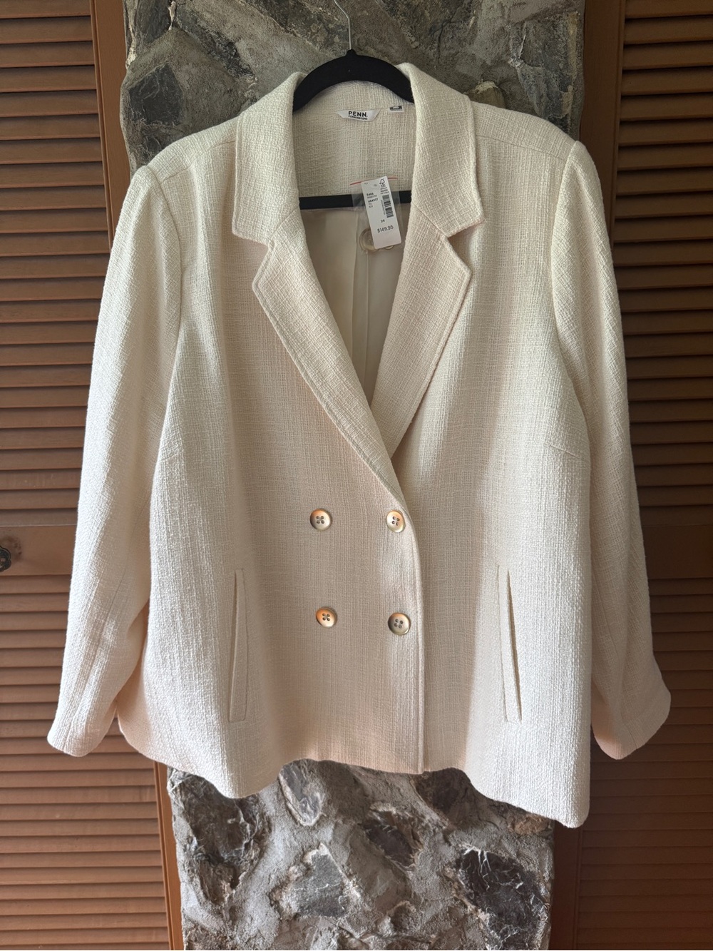 NWT-PENNINGTON Cream Textured Blazer